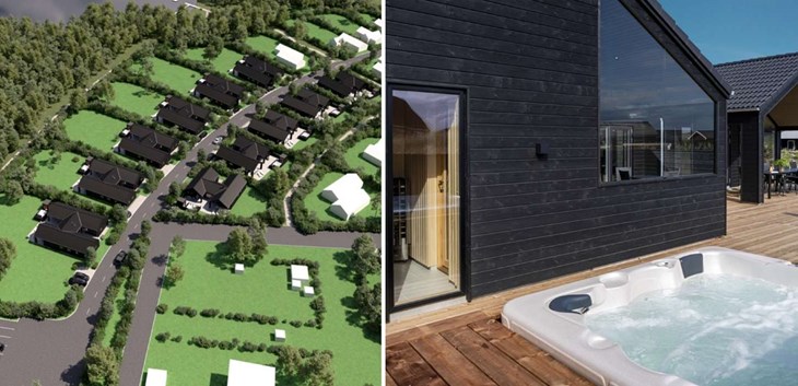 Skanlux vill bygga 17 hus i området som omfattar cirka tio hektar. Husen blir mellan 199 och 370 kvadratmeter stora och samtliga sak ha inomhuspool och jacuzzi. Bild: Skanlux