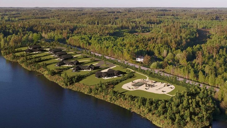 Området ligger vackert intill Trarydsmagasinet. Bild: Skanlux