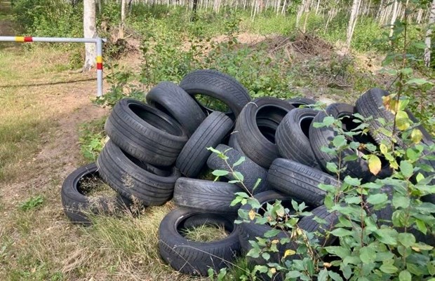 60 d�ck dumpade i skogen i Ahla � 