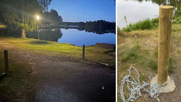 Spände kedja över väg – flickas finger slets av