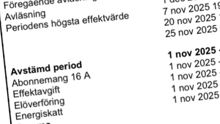 Nu syns effekttariffen på din elräkning. 