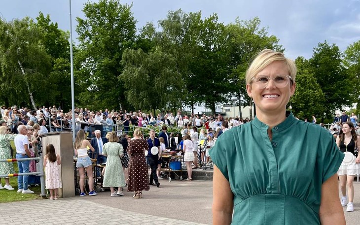 Skolvärdinnan Sofie Eriksson på Veingeskolan är initiativtagare till projektet med Min stora dag. Foto: Johan Jönsson