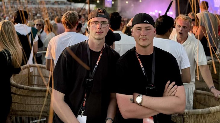 Ludvig Persson och Jamie Nilsson som arrangerar Sandstock. Foto: Johan Jönsson