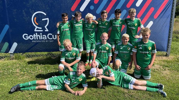 Skottorps IF:s pojkar födda 2014 tog sig ända fram till 16-delsfinal i världens största fotbollsturnering - Gothia cup. Foto: SIF