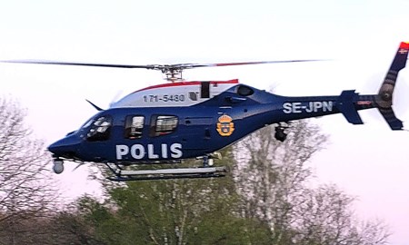 Polishelikopter jagade skogsflyende dieseltjuv
