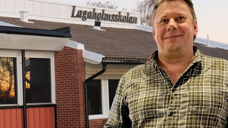 Martin Zetterman på Laholmshem menar att det är allmänt känt att Lagaholmsskolan är sliten. Det väntas på besked om renovering eller nybyggnation ftrån kommunen. Foto: Johan Jönsson/Arkiv/Montage