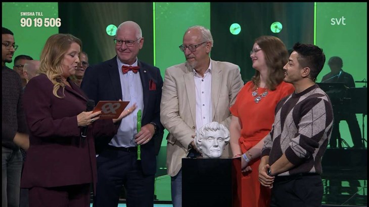 Shirley Clamp intervjuade Joakim Pohlman, Bengt Germundsson och Victoria Lindeberg i direktsändning. Bild: Skärmdump SVT 