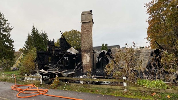 Villa i Våxtorp totalförstörd i brand 