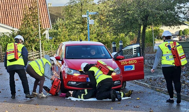 Ett exempel på scenario som gicks igenom var trafikolycka. Foto: Privat
