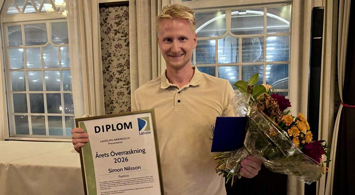 Simon Nilsson som driver Fastico blev överraskad som en av årets överraskningar. Foto: Johan Jönsson